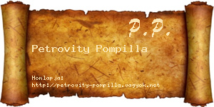 Petrovity Pompilla névjegykártya